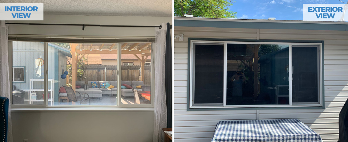 Interior and Exterior View of Home with Window Film