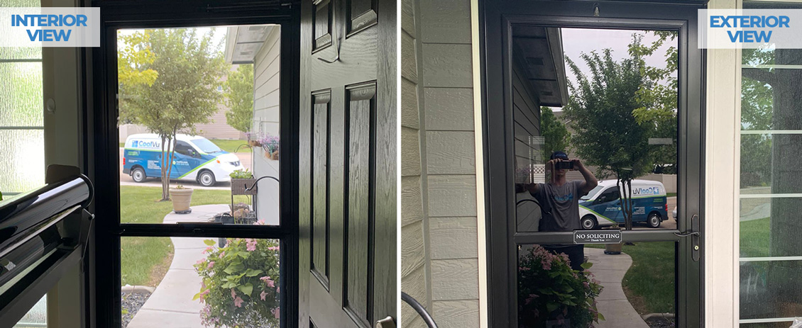 Interior View and Exterior View of Window Film Installed in Home in Boise