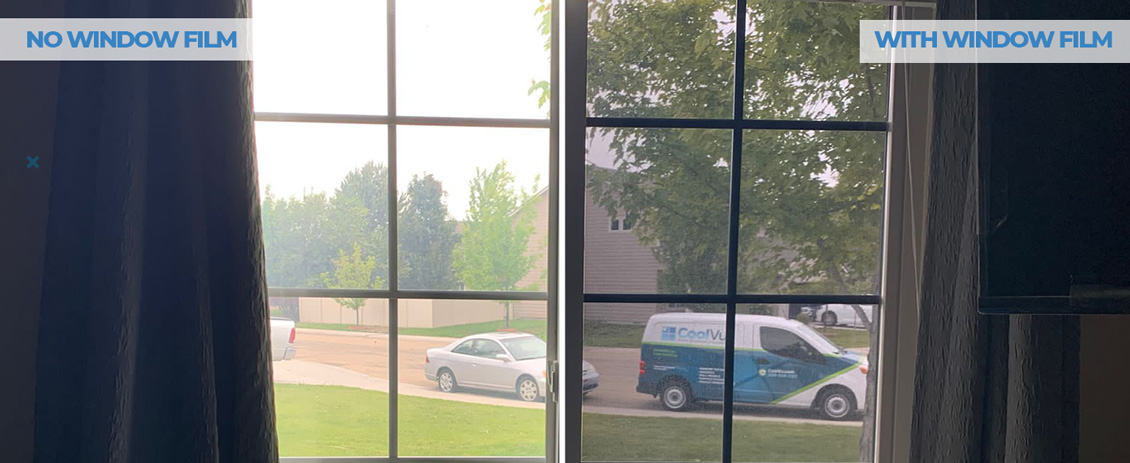 Comparison of Two Windows With and Without Window Film